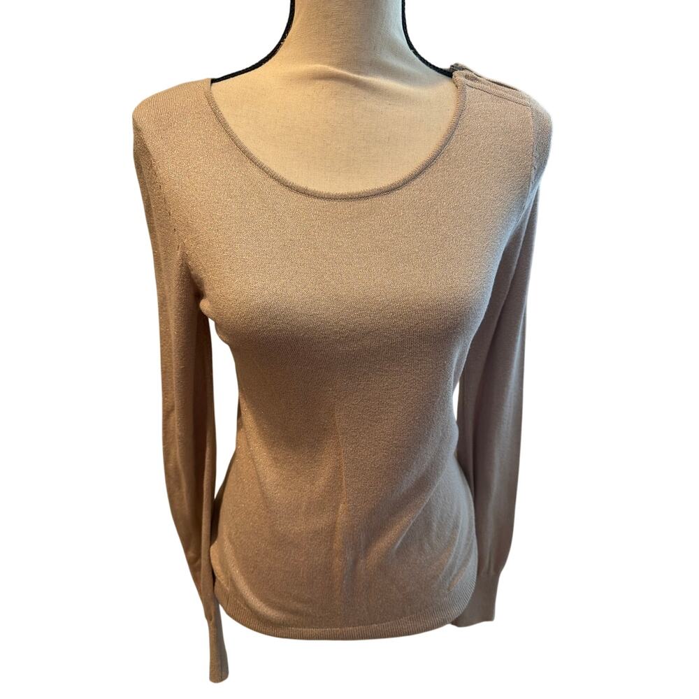 ⭐️ Women’s The Loft Beige Sparkly Sweater Size Small Night Out Date Night